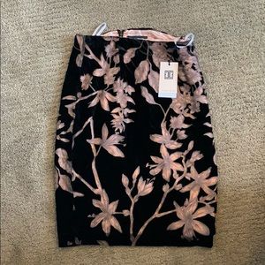 NWT Satin and velvet work skirt